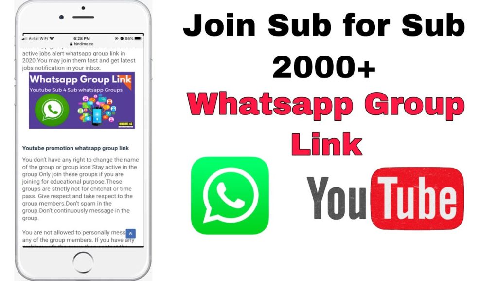 Sub for Sub WhatsApp Group Link for Youtubers: 